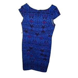 Alyx Women's Petite Blue Black Red Sleeveless Dress Size 4